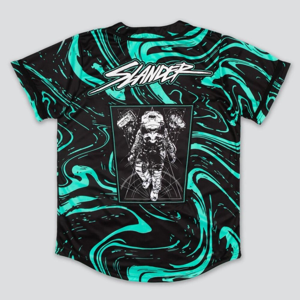 Authentic SLANDER Spaceman Jersey Short Sleeve in Green Marble